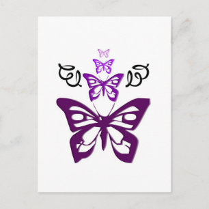 Purple Butterflies Postcard