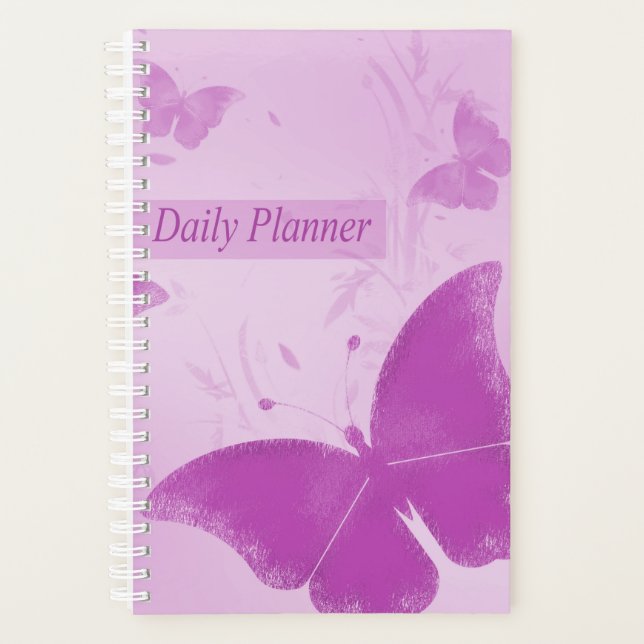 Purple Butterflies Soft Daily Planner (Front)