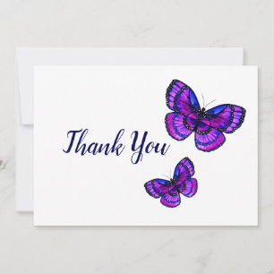 Purple Butterflies Thank You Card