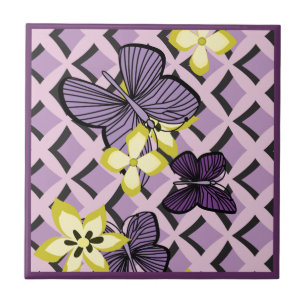Purple Butterflies Tile