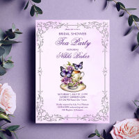 Purple butterflies Victorian bridal tea party