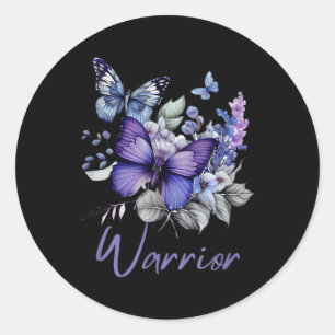 Purple Butterflies Warrior Suicide Prevention Awar Classic Round Sticker