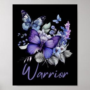 Purple Butterflies Warrior Suicide Prevention Awar Poster