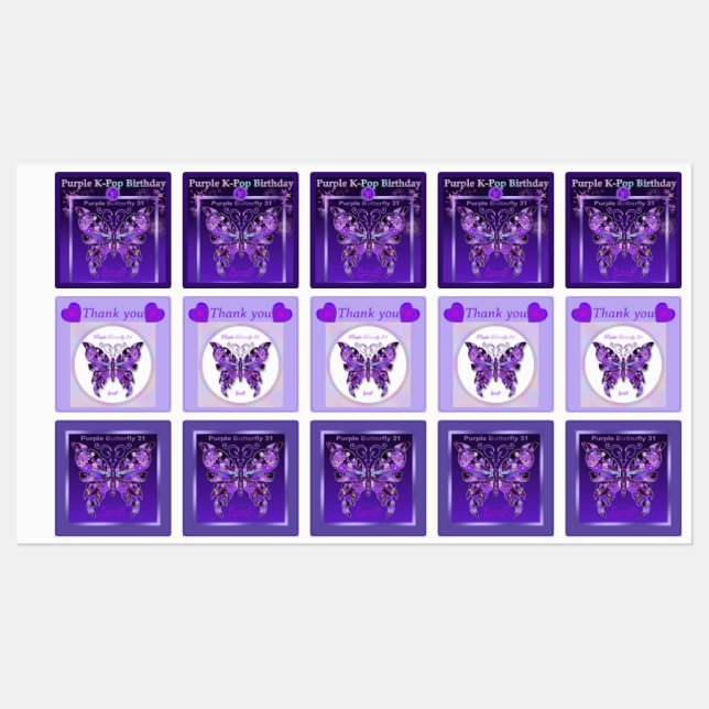 Purple Butterfly 31 (Sheet)