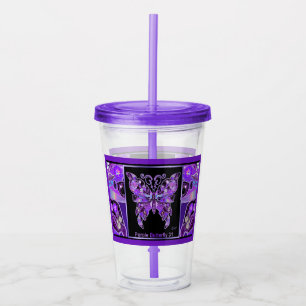 Purple Butterfly 31 Acrylic Tumbler