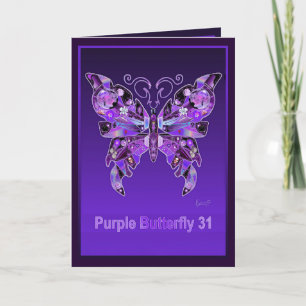 Purple Butterfly 31 blank card