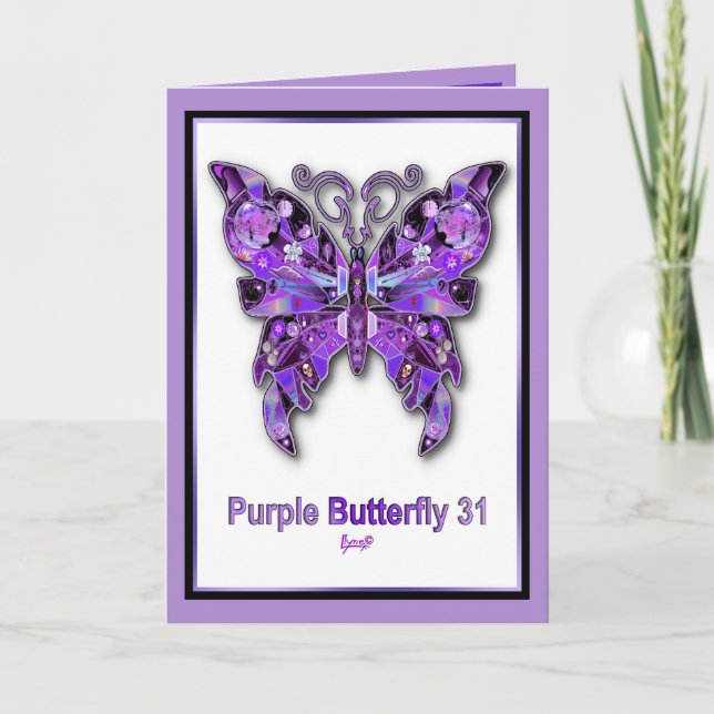 Purple Butterfly 31 blank card (Front)