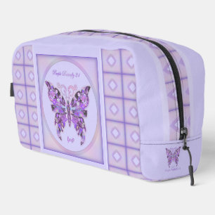 Purple Butterfly 31  Dopp Kit
