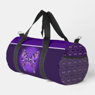 Purple Butterfly 31 Duffle Bag