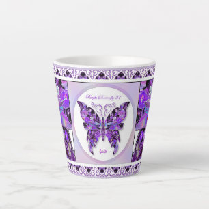 Purple Butterfly 31 Latte Mug