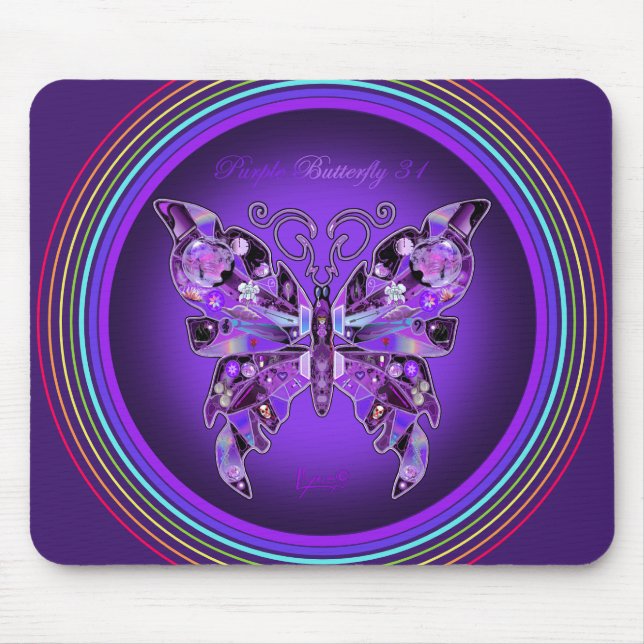 Purple Butterfly 31 Mouse Pad (Front)