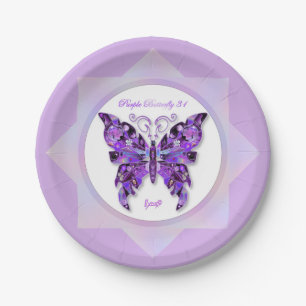 Purple Butterfly 31 Paper Plates