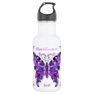 Purple Butterfly 31 Stainless Steel Water Bottle