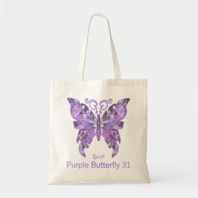 Purple Butterfly 31 Tote Bag (Front)