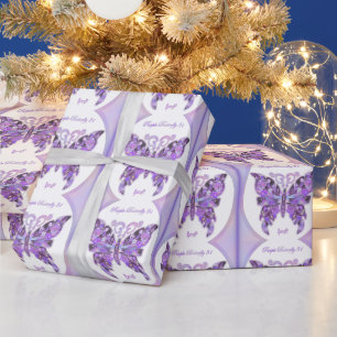 Purple Butterfly 31 Wrapping Paper