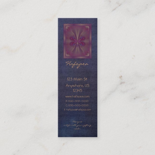 Purple Butterfly Abstract Art Mini Business Card (Front)