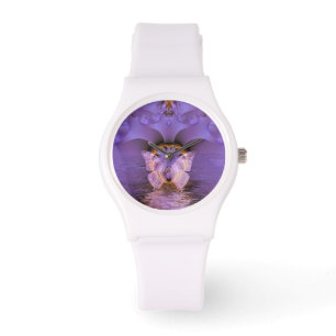 Purple Butterfly Abstract Watch