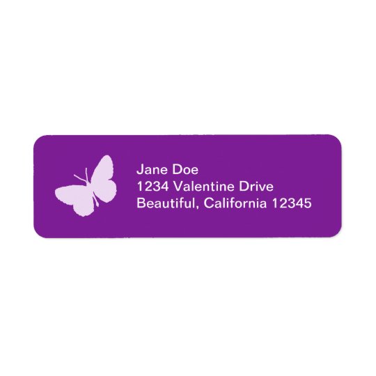 Purple Butterfly Address Labels