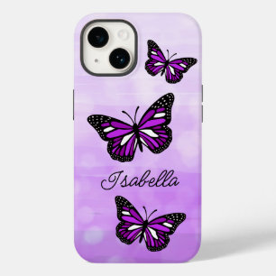 Purple Butterfly and Your Name Personalised Case-Mate iPhone 14 Case