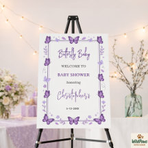 Purple Butterfly Baby Girl Baby Shower 