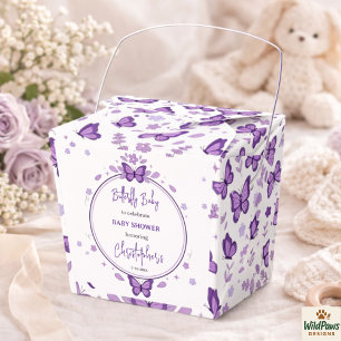 Purple Butterfly Baby Girl Baby Shower  Favour Box