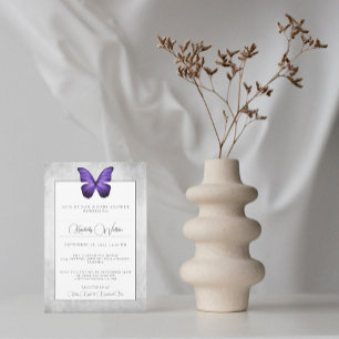 Purple Butterfly Baby Shower Invitation