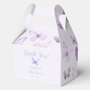 Purple Butterfly Baby Shower Thank You Favour Box