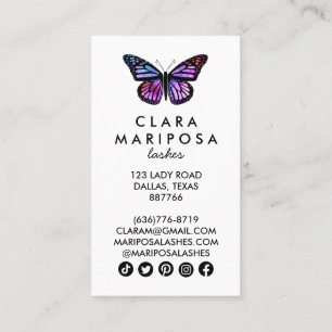 Purple Butterfly Beauty Yoga Makeup Wellness Discount Card