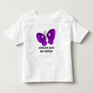 Purple Butterfly Best Big Sister Toddler Dress Toddler T-Shirt