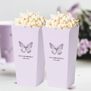 Purple Butterfly Birthday Popcorn Favour Box