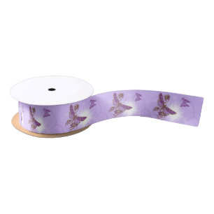Purple Butterfly Birthday Satin Ribbon