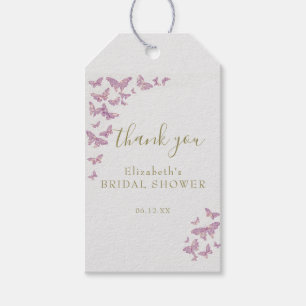 Purple Butterfly Boho Chic Bridal Shower Thank You Gift Tags