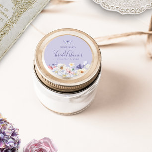 Purple Butterfly Bridal Shower Sticker