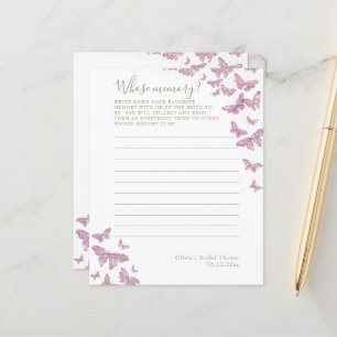 Purple Butterfly Bridal Shower Whose Memory Game