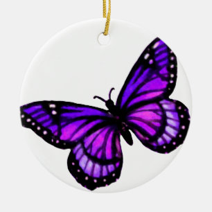 Purple Butterfly Christmas Ornament