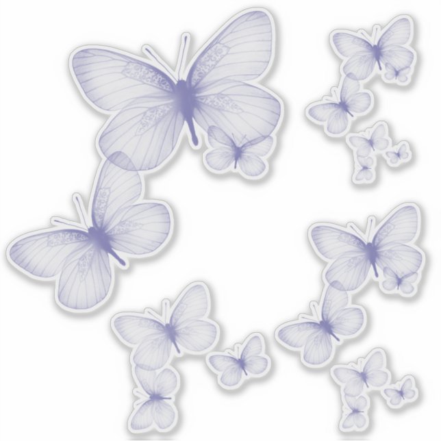 Purple Butterfly Decorative Custom-Cut Sticker (Front)