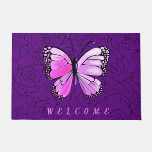 Purple Butterfly Doormat