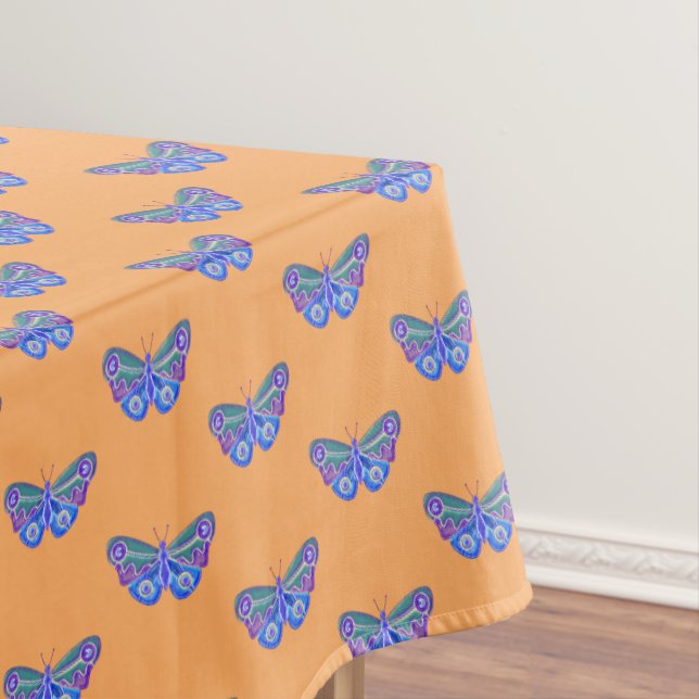 Purple Butterfly Drawing Tablecloth (In Situ)