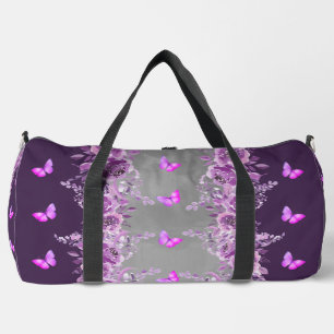 Purple Butterfly Duffel Bag