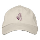Purple butterfly embroidered women's hat