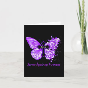 Purple Butterfly Faith Turner Syndrome Awareness Card