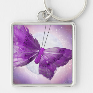 Purple Butterfly Fantasy Moon Designs Key Ring