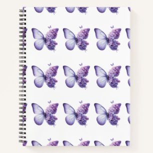 Purple Butterfly Floral Notebook