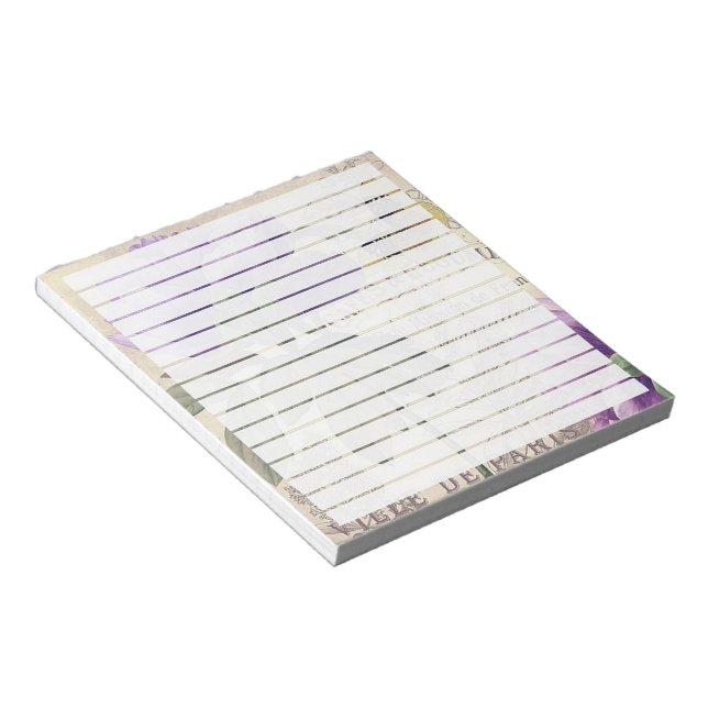 Purple butterfly floral notepad (Angled)
