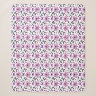 Purple Butterfly Floral Pattern Cute Cottagecore  Sherpa Blanket