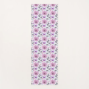 Purple Butterfly Floral Pattern Cute Cottagecore Yoga Mat