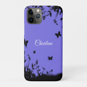 Purple Butterfly Garden Personalised iPhone 11 Pro Case