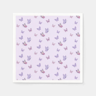 Purple Butterfly girl birthday  Napkin
