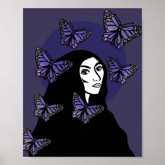 Purple Butterfly Goddess                           Poster (Front)
