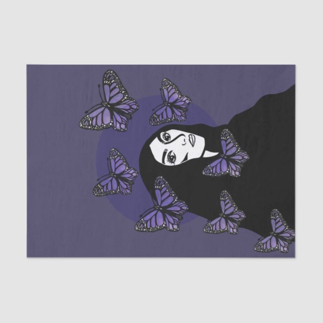 Purple Butterfly Goddess                           Tissue Paper (Front)